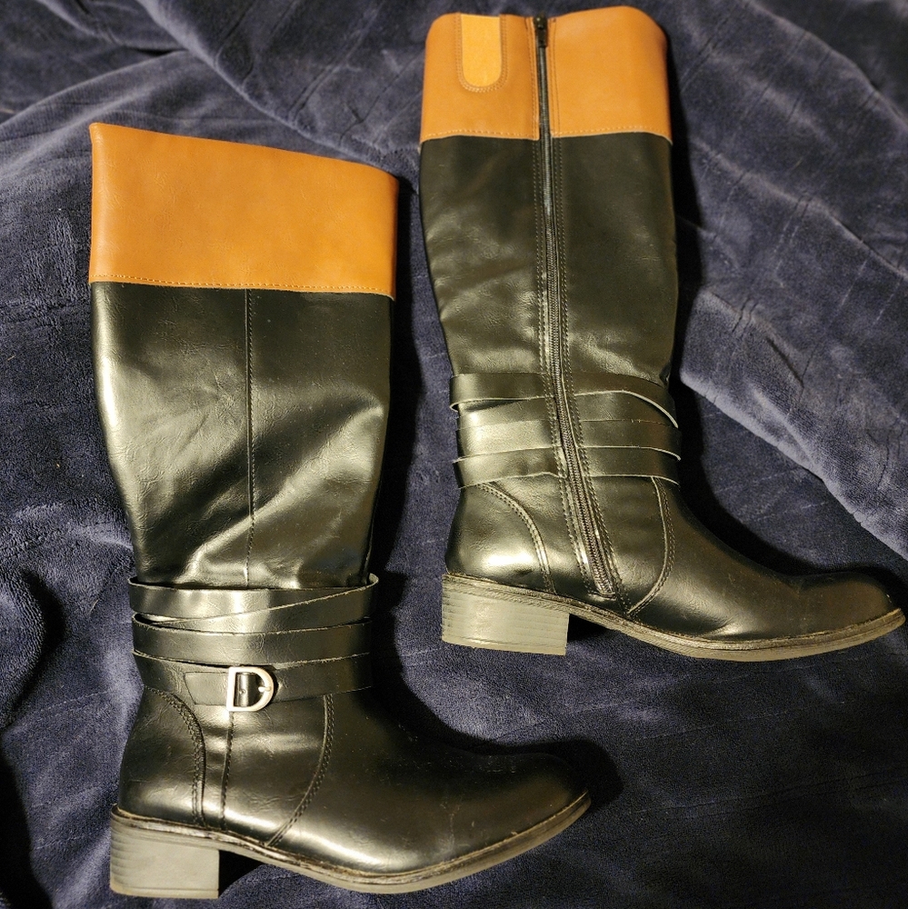 Black/Cognac Riding Boots